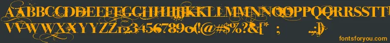 iNked God Font – Orange Fonts on Black Background