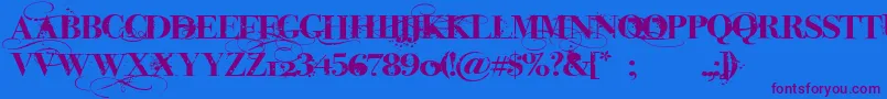 iNked God-Schriftart – Violette Schriften auf blauem Hintergrund