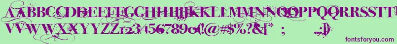 iNked God Font – Purple Fonts on Green Background