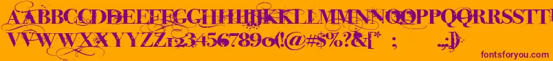 iNked God-Schriftart – Violette Schriften auf orangefarbenem Hintergrund