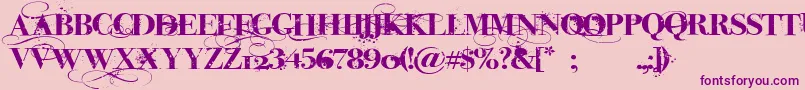 iNked God Font – Purple Fonts on Pink Background