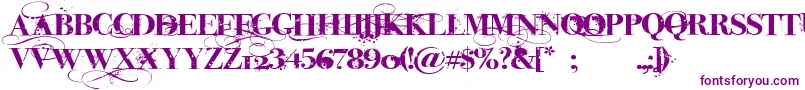 iNked God-fontti – violetit fontit valkoisella taustalla