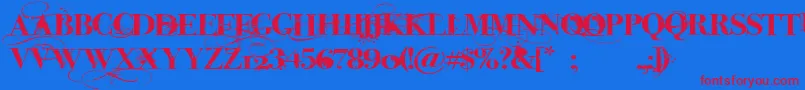 iNked God Font – Red Fonts on Blue Background