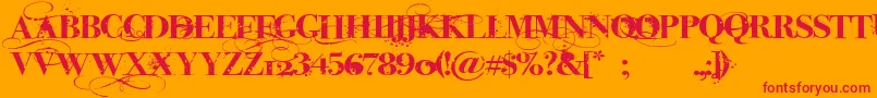 iNked God Font – Red Fonts on Orange Background