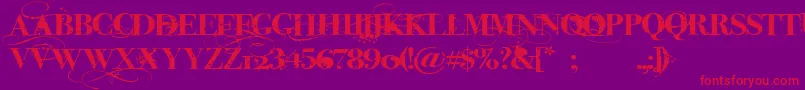 iNked God Font – Red Fonts on Purple Background