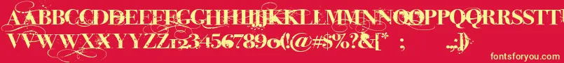 iNked God Font – Yellow Fonts on Red Background