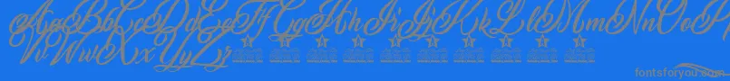 Inked Skin Personal Use Font – Gray Fonts on Blue Background