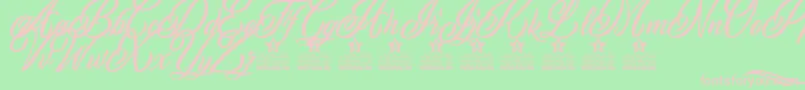 Inked Skin Personal Use Font – Pink Fonts on Green Background