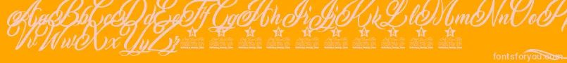 Inked Skin Personal Use Font – Pink Fonts on Orange Background