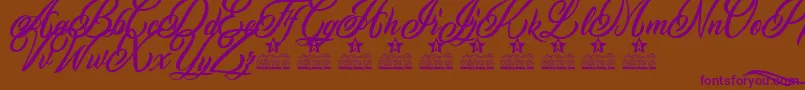 Inked Skin Personal Use Font – Purple Fonts on Brown Background