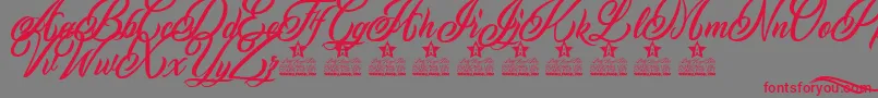 Inked Skin Personal Use Font – Red Fonts on Gray Background