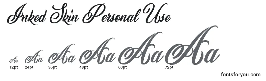 Размеры шрифта Inked Skin Personal Use