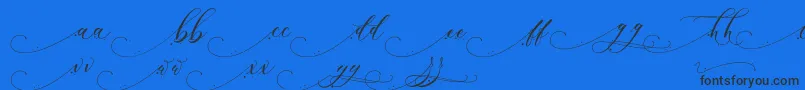 Inkland-Schriftart – Schwarze Schriften auf blauem Hintergrund