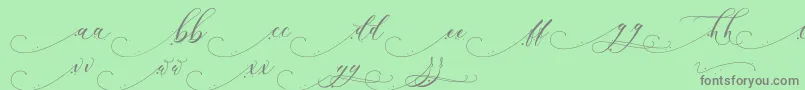 Inkland-Schriftart – Graue Schriften auf grünem Hintergrund