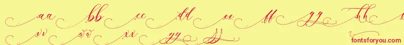 Inkland Font – Red Fonts on Yellow Background