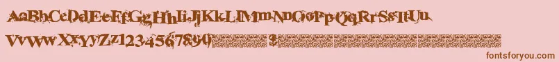 フォントInkSpecial – ピンクの背景に茶色のフォント