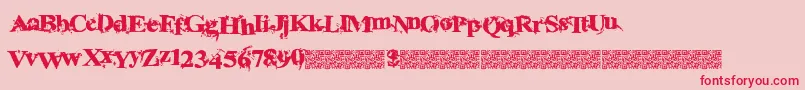 Fonte InkSpecial – fontes vermelhas em um fundo rosa
