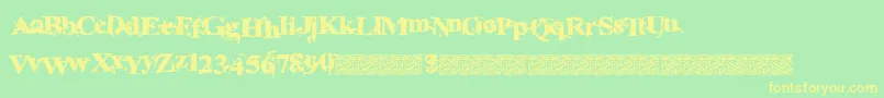 InkSpecial-Schriftart – Gelbe Schriften auf grünem Hintergrund