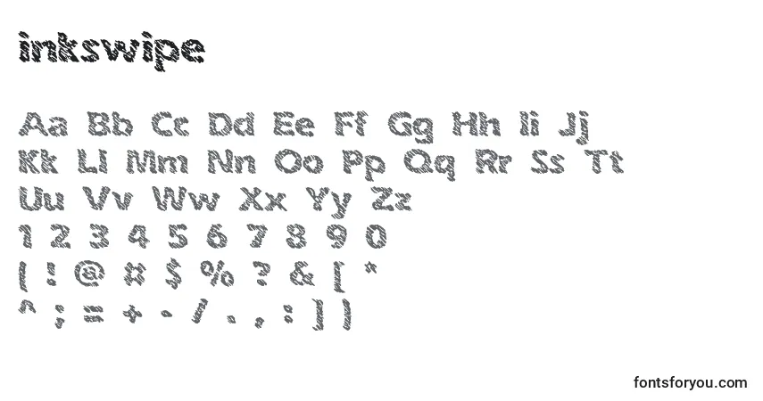 Schriftart Inkswipe (130346) – Alphabet, Zahlen, spezielle Symbole
