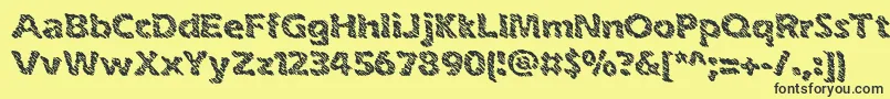 inkswipe-Schriftart – Schwarze Schriften auf gelbem Hintergrund