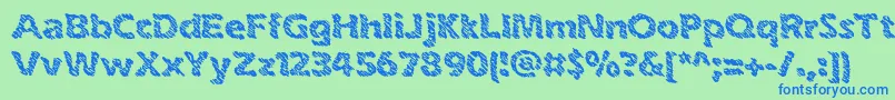 フォントinkswipe – 青い文字は緑の背景です。