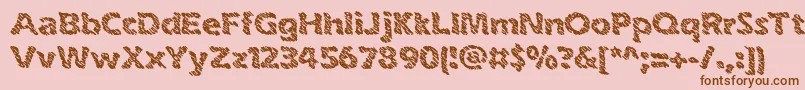inkswipe-Schriftart – Braune Schriften auf rosa Hintergrund