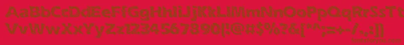 inkswipe-fontti – ruskeat fontit punaisella taustalla