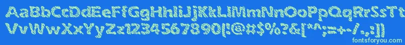 inkswipe-Schriftart – Grüne Schriften auf blauem Hintergrund