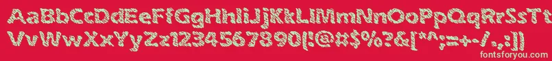 inkswipe-fontti – vihreät fontit punaisella taustalla