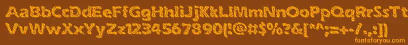 inkswipe-Schriftart – Orangefarbene Schriften auf braunem Hintergrund