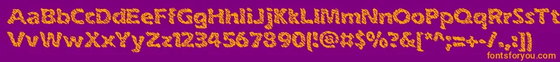 inkswipe-Schriftart – Orangefarbene Schriften auf violettem Hintergrund