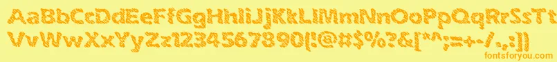 inkswipe-Schriftart – Orangefarbene Schriften auf gelbem Hintergrund