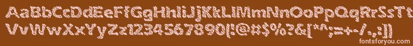 inkswipe-fontti – vaaleanpunaiset fontit ruskealla taustalla