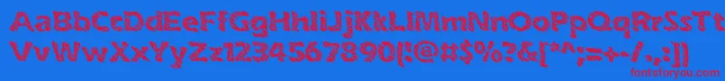 フォントinkswipe – 赤い文字の青い背景