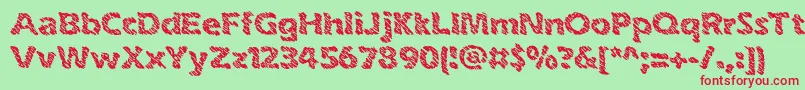 inkswipe-Schriftart – Rote Schriften auf grünem Hintergrund