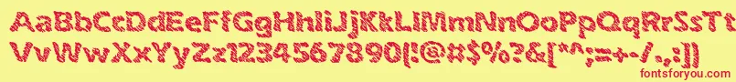 inkswipe-Schriftart – Rote Schriften auf gelbem Hintergrund
