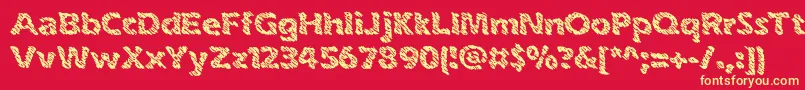inkswipe-Schriftart – Gelbe Schriften auf rotem Hintergrund