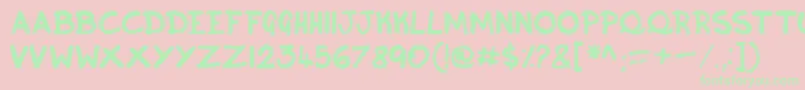 フォントInky – ピンクの背景に緑の文字