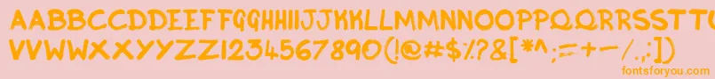 Inky Font – Orange Fonts on Pink Background