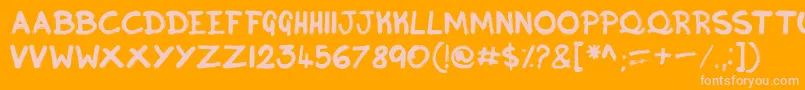 Inky Font – Pink Fonts on Orange Background