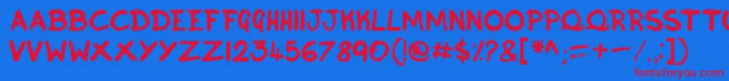Inky Font – Red Fonts on Blue Background