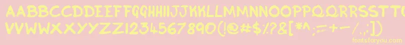Fonte Inky – fontes amarelas em um fundo rosa