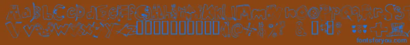 Inmyc    Font – Blue Fonts on Brown Background