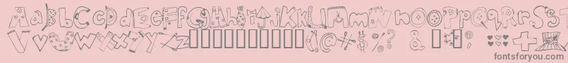 フォントInmyc    – ピンクの背景に灰色の文字