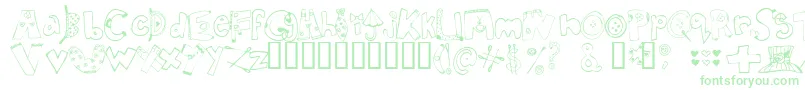 Inmyc   -Schriftart – Grüne Schriften auf weißem Hintergrund