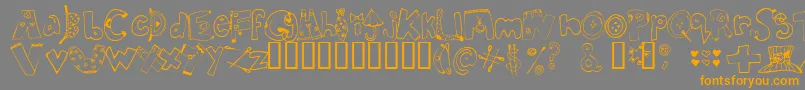 フォントInmyc    – オレンジの文字は灰色の背景にあります。