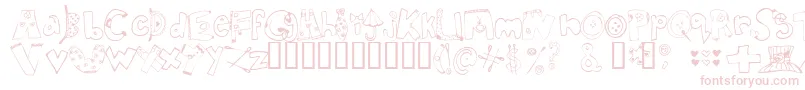 Inmyc   -Schriftart – Rosa Schriften auf weißem Hintergrund