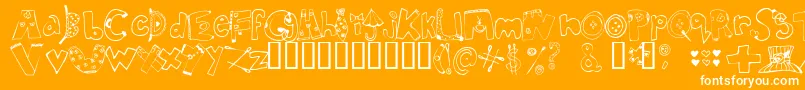 Inmyc   -fontti – valkoiset fontit oranssilla taustalla