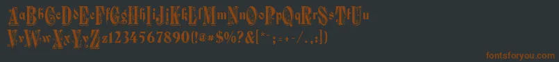 Waterlily-fontti – ruskeat fontit mustalla taustalla
