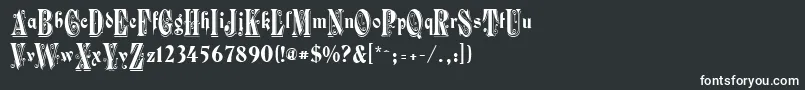 Waterlily-fontti – valkoiset fontit mustalla taustalla
